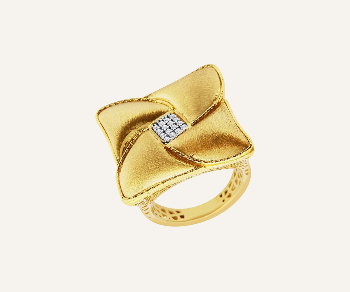 Gold Mel Ring in Green and Red
