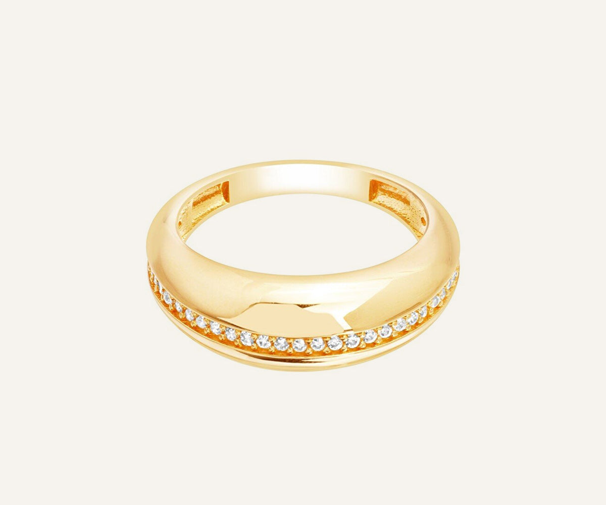Gold Plated Double half circle ring