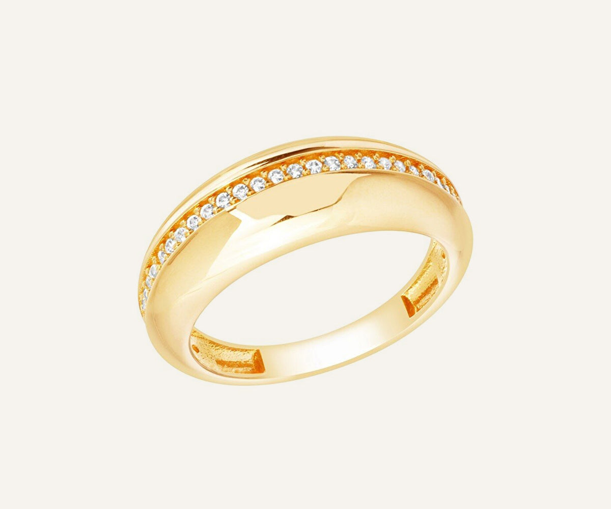 Gold Plated Double half circle ring