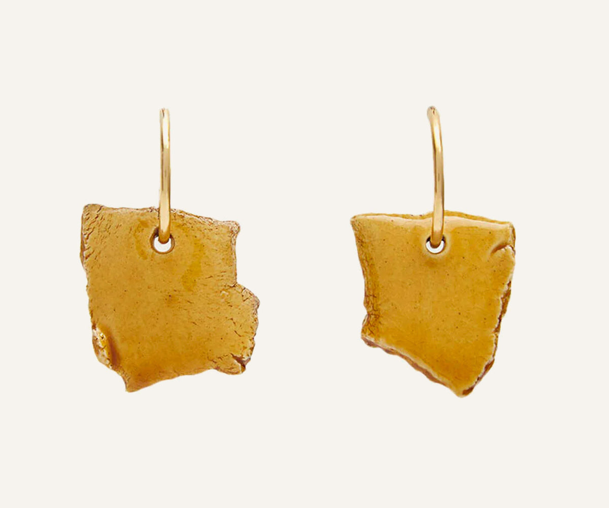 Asymmetrical Bits Hoop Earrings in Green