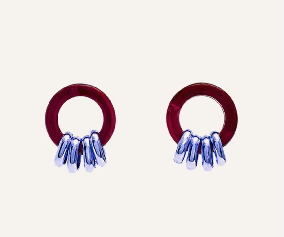 Rachel Malachite York Acrylic Earrings