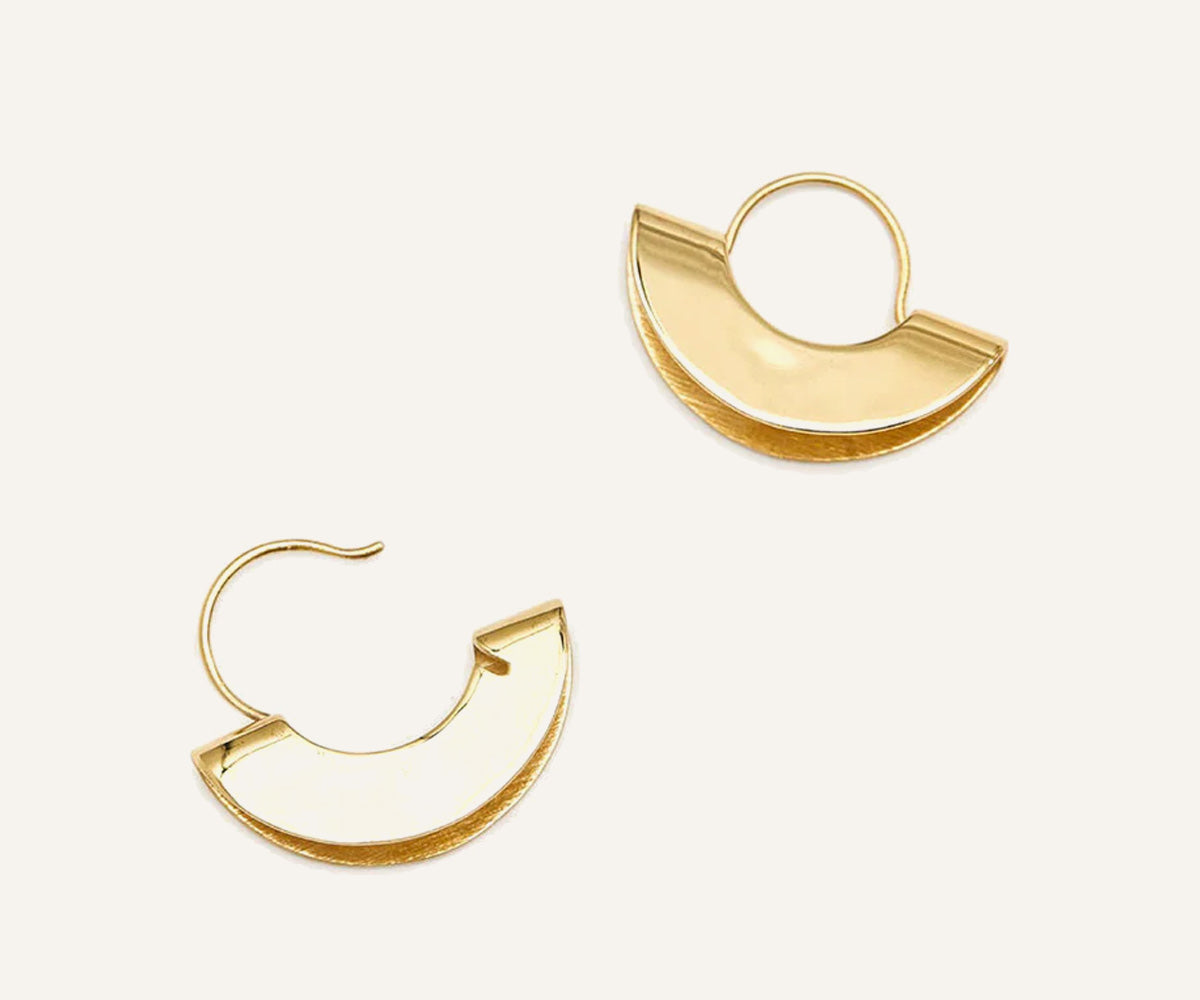 Handmade Double Date Earrings in Gold